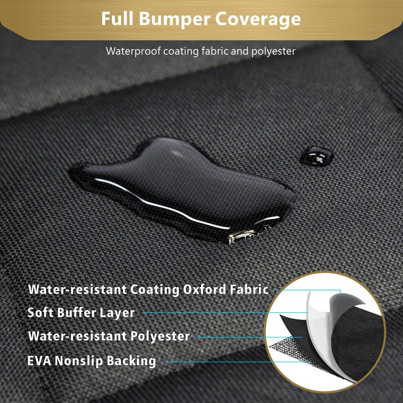 F-color SUV Cargo Liner for Dogs - Waterproof Pet Cargo Liner with Side Flaps, Comfort Dog Cargo Cover with Bumper Flap, Scrachproof Non-Slip for Large SUVs Sedans Trunks Vans, Black - Image 5